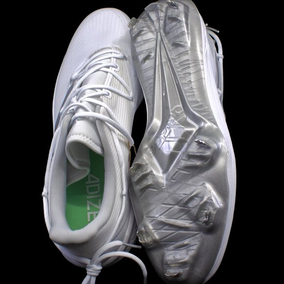 ADIDAS Men's Adizero Afterburner 8 Baseball Cleats White Silver - Picture 5 of 7